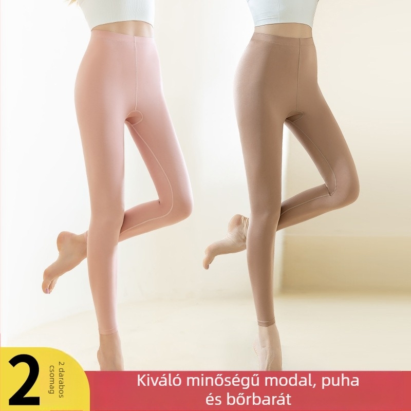Női modálból készült varrás nélküli termo leggings, vékony és rugalmas, plusz méret, meleg őszre–télre