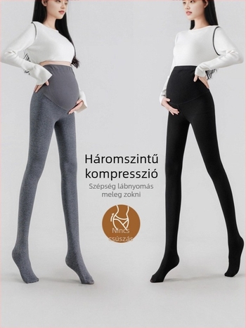 Kismama pamut leggings fleece béléssel, őszi meleg