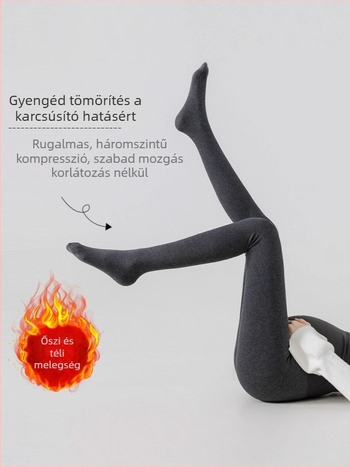 Kismama pamut leggings fleece béléssel, őszi meleg