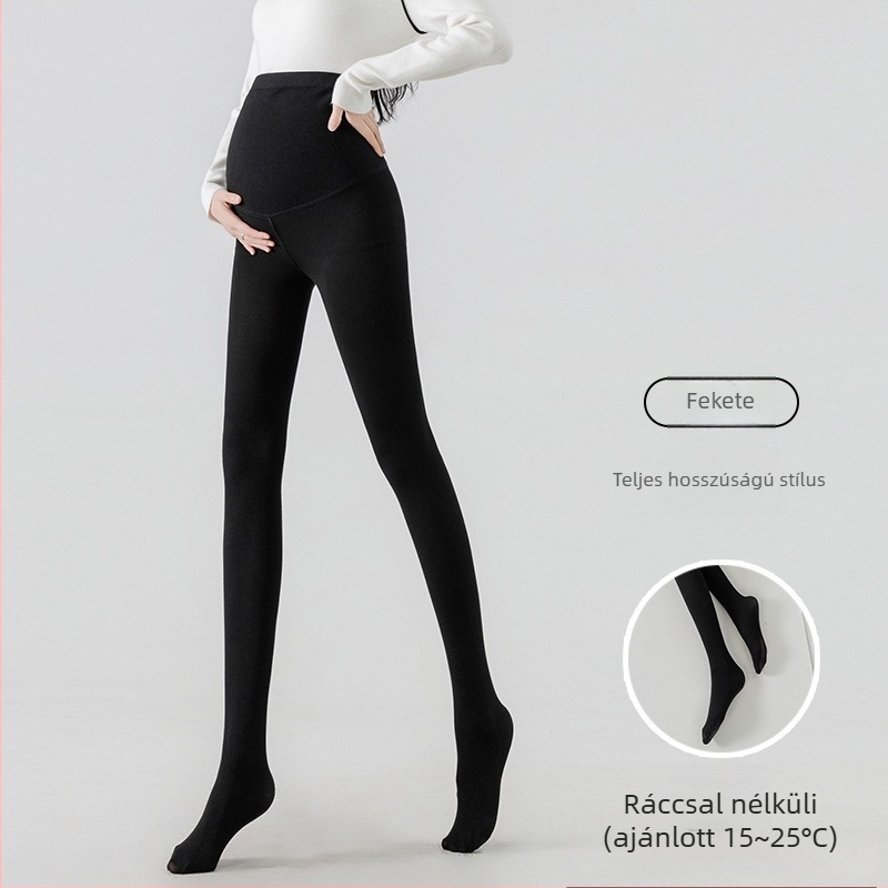 Kismama pamut leggings fleece béléssel, őszi meleg