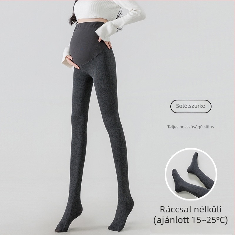 Kismama pamut leggings fleece béléssel, őszi meleg