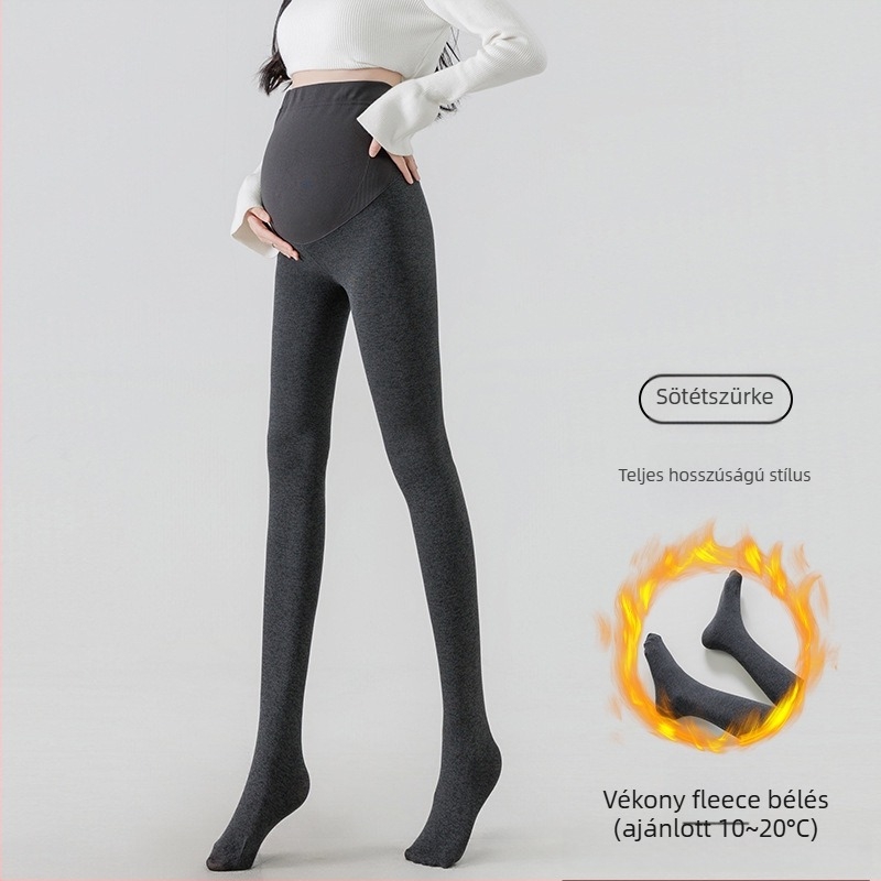Kismama pamut leggings fleece béléssel, őszi meleg