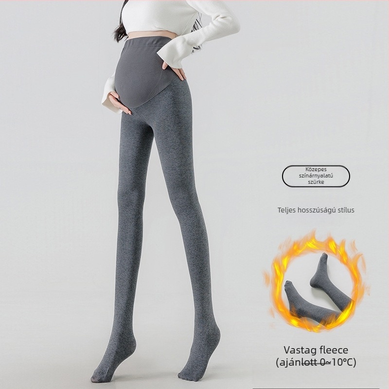 Kismama pamut leggings fleece béléssel, őszi meleg