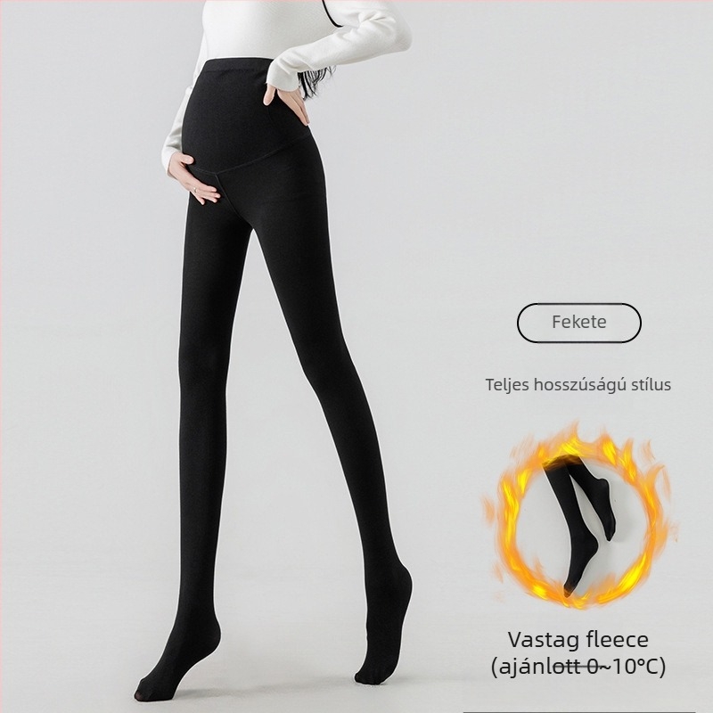 Kismama pamut leggings fleece béléssel, őszi meleg
