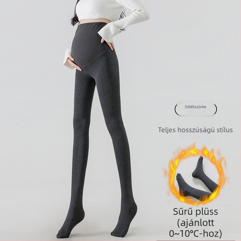 Kismama pamut leggings fleece béléssel, őszi meleg