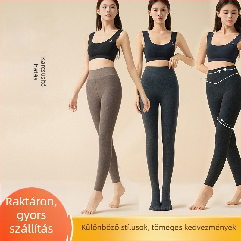 Női vastagabb leggings őszi-téli szezonra, pamut bordázott anyagú, 3/4 hosszú, rugalmas és karcsúsító hatású.