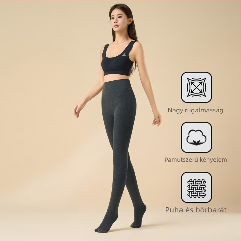 Női vastagabb leggings őszi-téli szezonra, pamut bordázott anyagú, 3/4 hosszú, rugalmas és karcsúsító hatású.