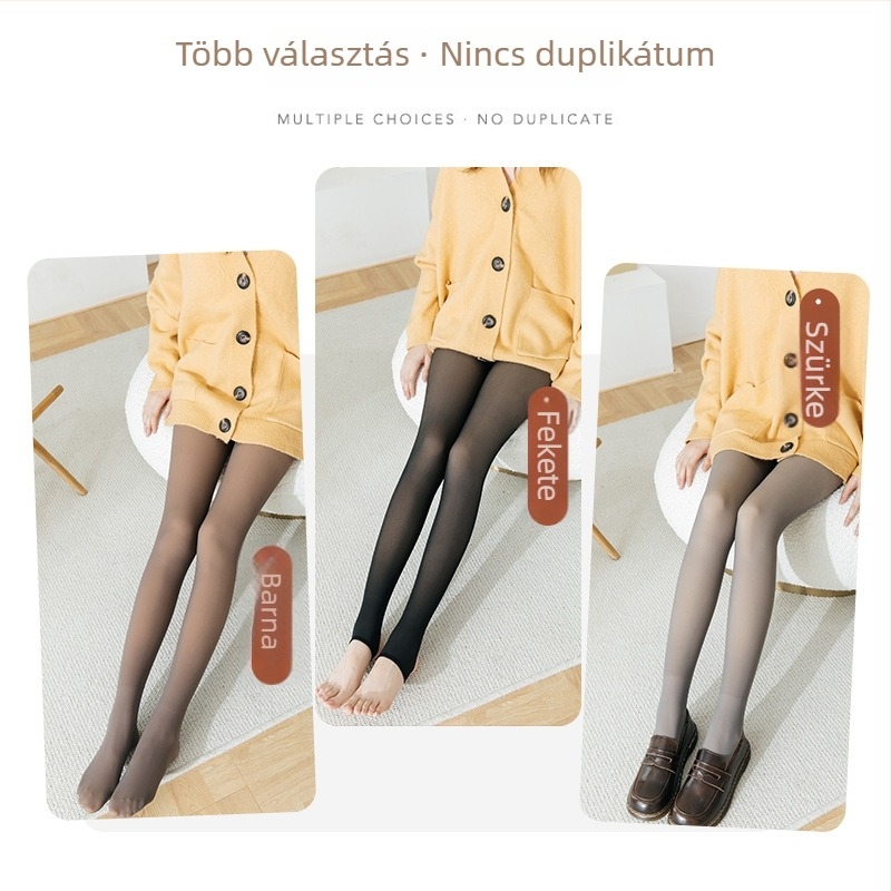 Női formázó leggings fleece-bevonattal, vastag és meleg, egyben viselhető nadrág téli viselet