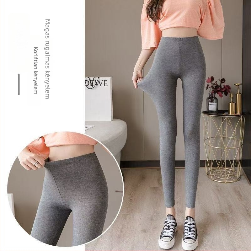 Modál anyagú női leggings, seamless, vékony, plusz méret, meleg, 3/4 hosszú, tavasz–ősz