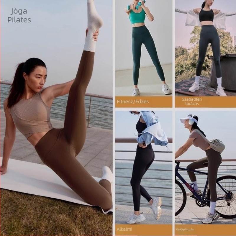 Fleece-béléssel ellátott magas derekú női leggings, hasi kontroll, fenékemelés, karcsúsító jóga nadrág tavaszra