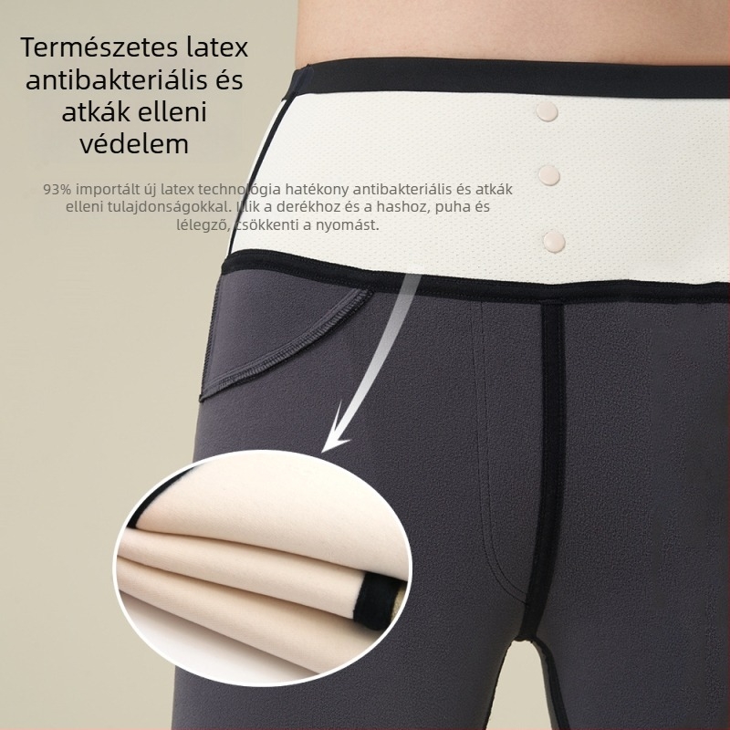 Női nylon-spandex bokáig érő leggings fleece belsővel, meleg és magas rugalmasság
