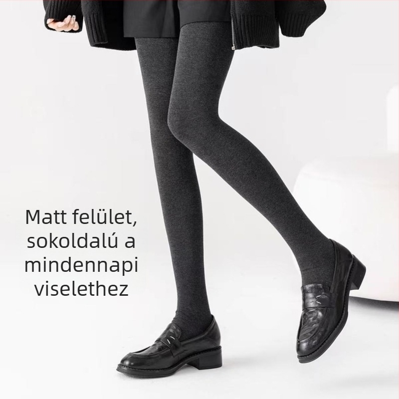 Téli meleg, magas derekú, egyszínű harisnyanadrág fleece béléssel