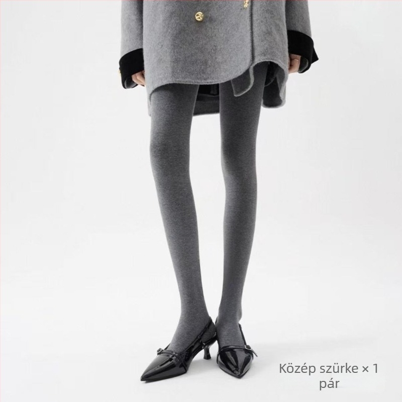 Téli meleg, magas derekú, egyszínű harisnyanadrág fleece béléssel