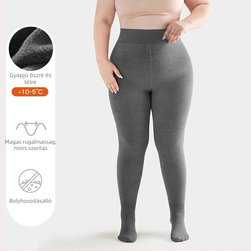 Plusz méretű meleg pamut alakformáló leggings nők számára, hasformázó, szín tejkávé