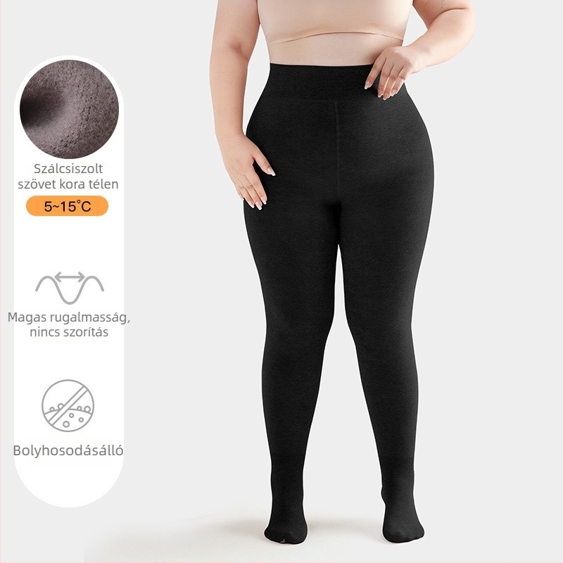 Plusz méretű meleg pamut alakformáló leggings nők számára, hasformázó, szín tejkávé
