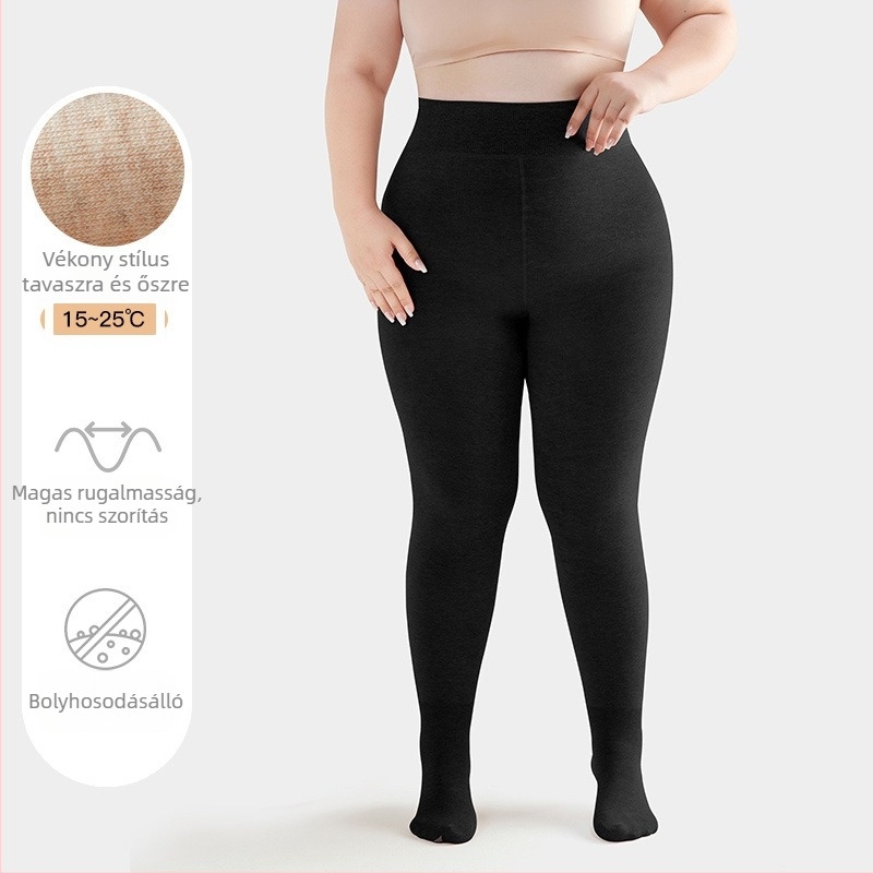 Plusz méretű meleg pamut alakformáló leggings nők számára, hasformázó, szín tejkávé