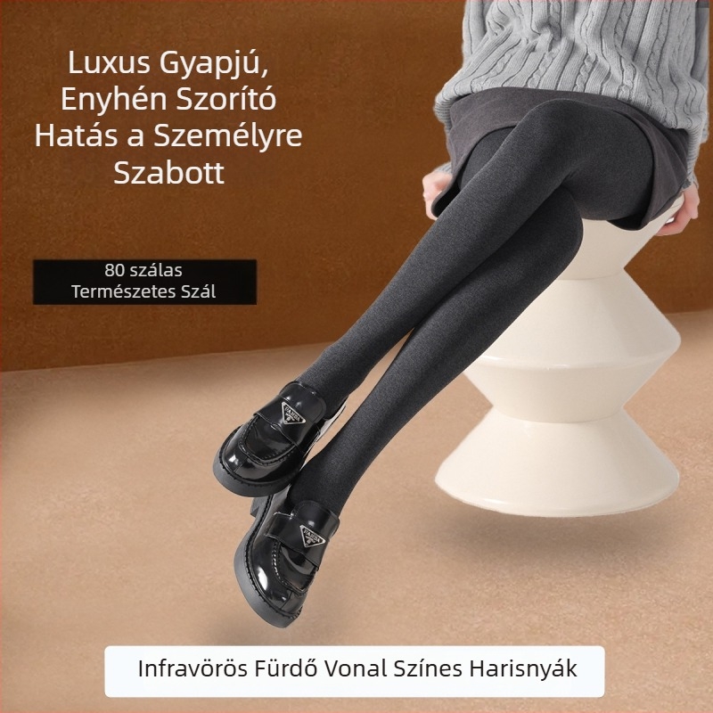 Női gyapjú harisnyanadrág, vastag és meleg, lábon hordható, karcsúsító