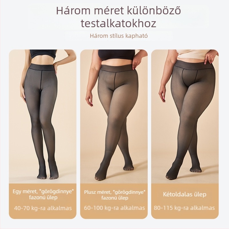 Női fleece-belelt vastag harisnya, őszi-téli viselet