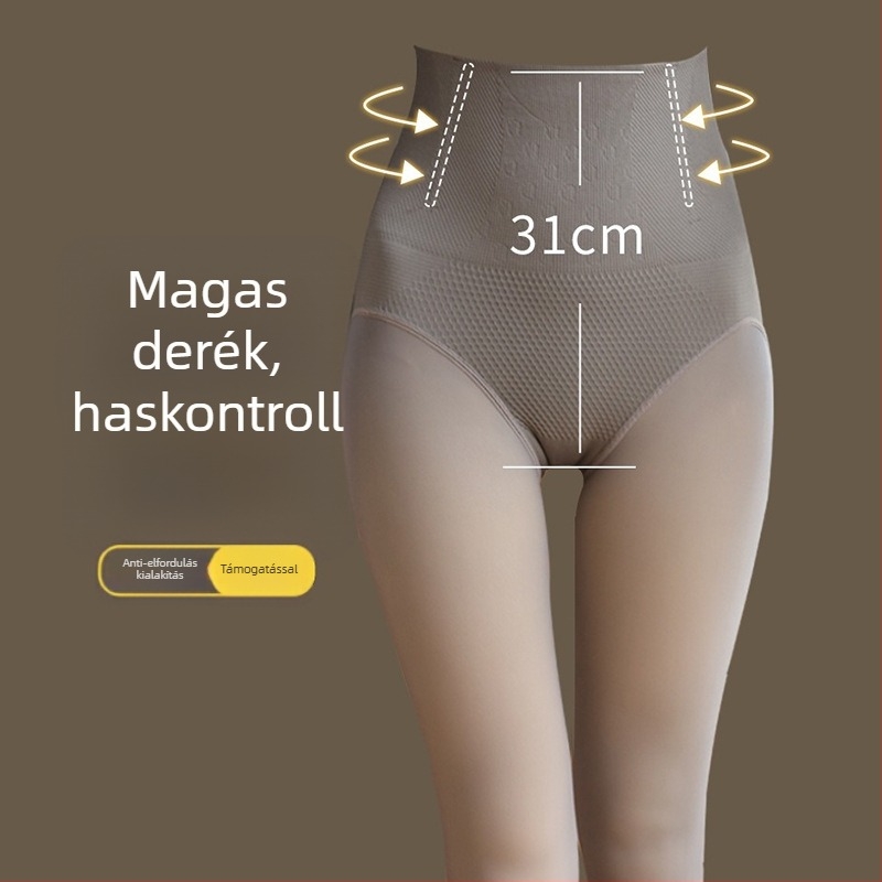 Csípőemelést és formázást nyújtó harisnyanadrág, nylon + spandex, vékony egységes minta, 18–40 éveseknek