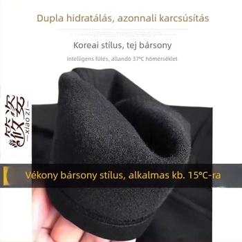 Magas derekú, fleece-béléssel készült, szoros ceruza nadrág télre