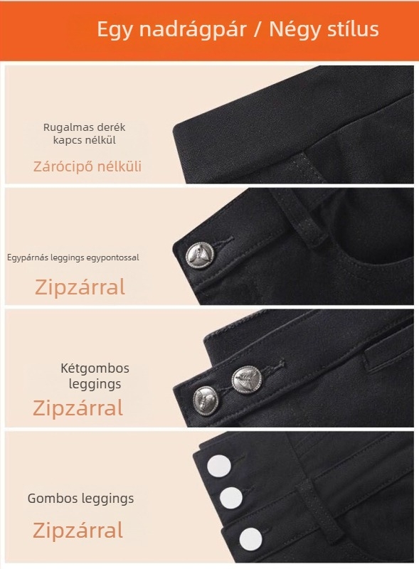 Magas derekú, fleece-béléssel készült, szoros ceruza nadrág télre