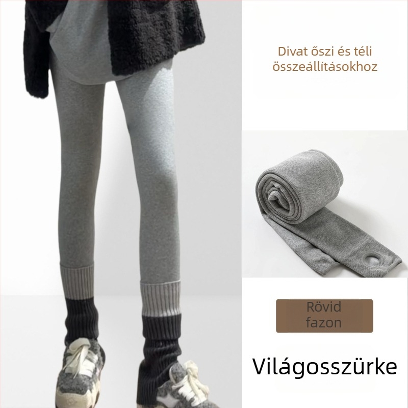 Női pamut bordázott fleece-béléses vastag leggings, meleg és karcsúsító, testformáló, fenékemelő, lábszárig érő