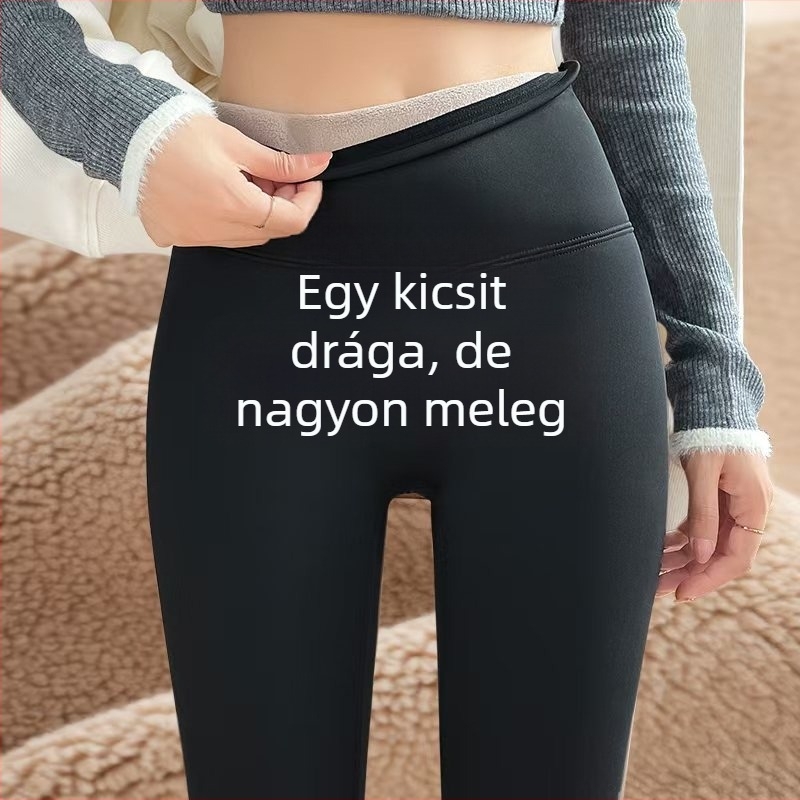 Shark-stílusú leggings, magas derekú, popsiformáló, fleece-béléssel, jóga számára, tavaszra, őszre és télre