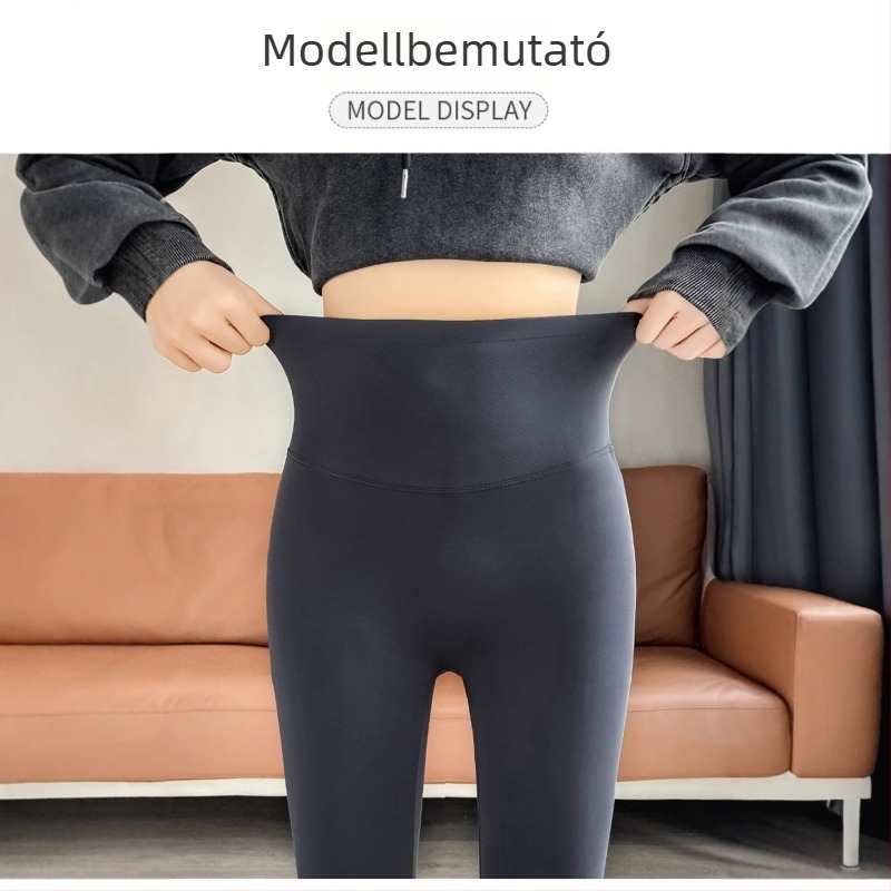 Shark-stílusú leggings, magas derekú, popsiformáló, fleece-béléssel, jóga számára, tavaszra, őszre és télre