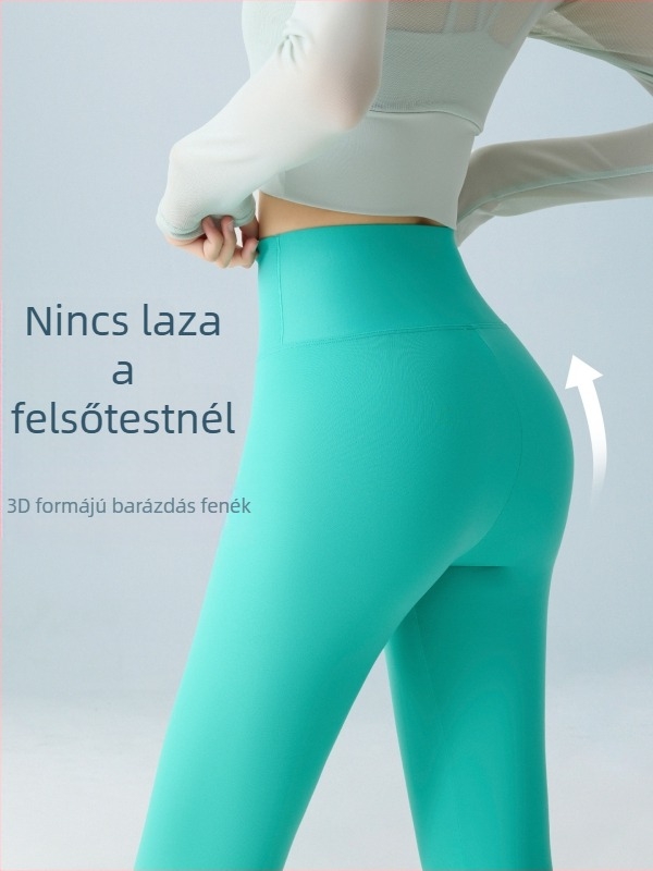 Női jóga leggings, magas derék, lélegző anyag, rövid hossz, nylon-spandex keverék 70–80% nylon, <30% spandex, magas rugalmasság