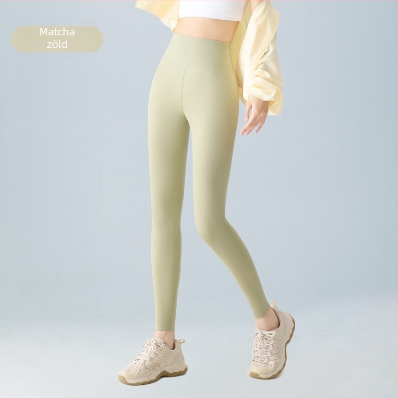 Női jóga leggings, magas derék, lélegző anyag, rövid hossz, nylon-spandex keverék 70–80% nylon, <30% spandex, magas rugalmasság