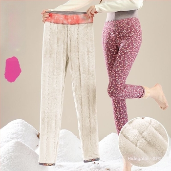 Női selyem-pamut termo leggings, magas derék, fleece béléses, vastag téli nadrág, plusz méret