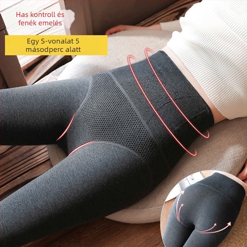 3/4 hosszú, laza szabású leggings, vastagított anyag, velúr nélküli, melegen tartó, egyszínű