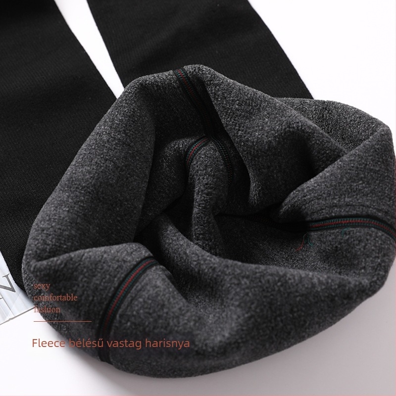 Új 1900D függőleges csíkos leggings fleece béléssel ősz-télre; magas derék, vastag 1200D anyag