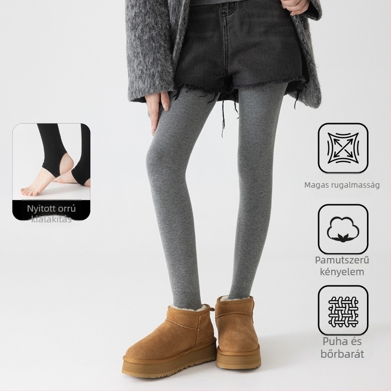Őszi–téli vastag kompressziós leggings nőknek, magas derekú a has kontrolljáért és a fenék megemeléséért