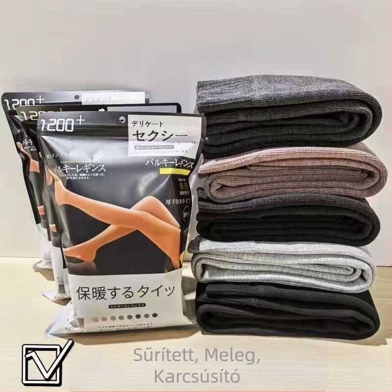 Japán kasmír leggings fleece béléssel, vastag függőleges csíkokkal, magas derékkal, hasformázó hatás, őszi–téli viselésre