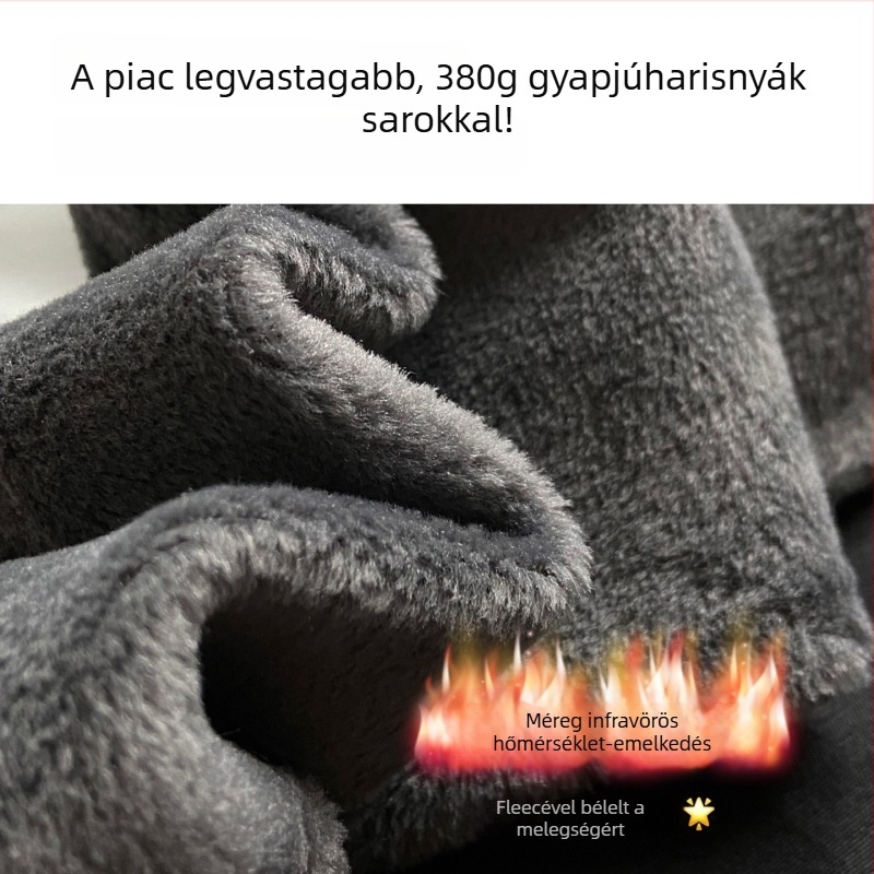 Gyapjú keverék harisnya fleece béléssel, vastag, meleg őszi-téli időszakra, lábfejes, karcsúsító hatás