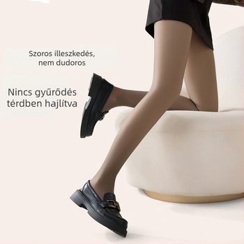 Nylon harisnya magas derekú, melegen bélelt, hasformázó, csúszásmentes ágyéktájék, bőrtónusú átlátszó, teljes lábfej