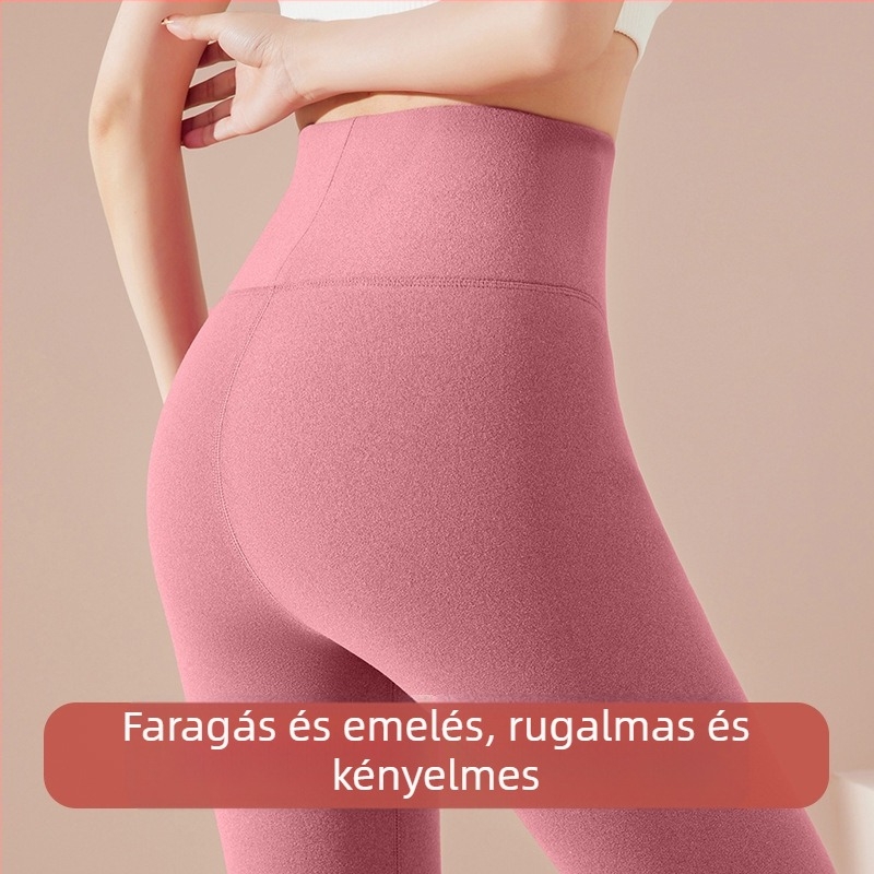 Magas derekú termális leggings nőknek, bélés fleece-sel, varrat nélküli, Derong anyag, poliészter-elasztán, vastag meleg alapréteg