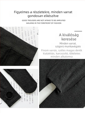Női kötött pamut leggings fleece-béléssel, őszi-téli, vastag, testhezálló szabású, 50–70% pamut, nylon <30%