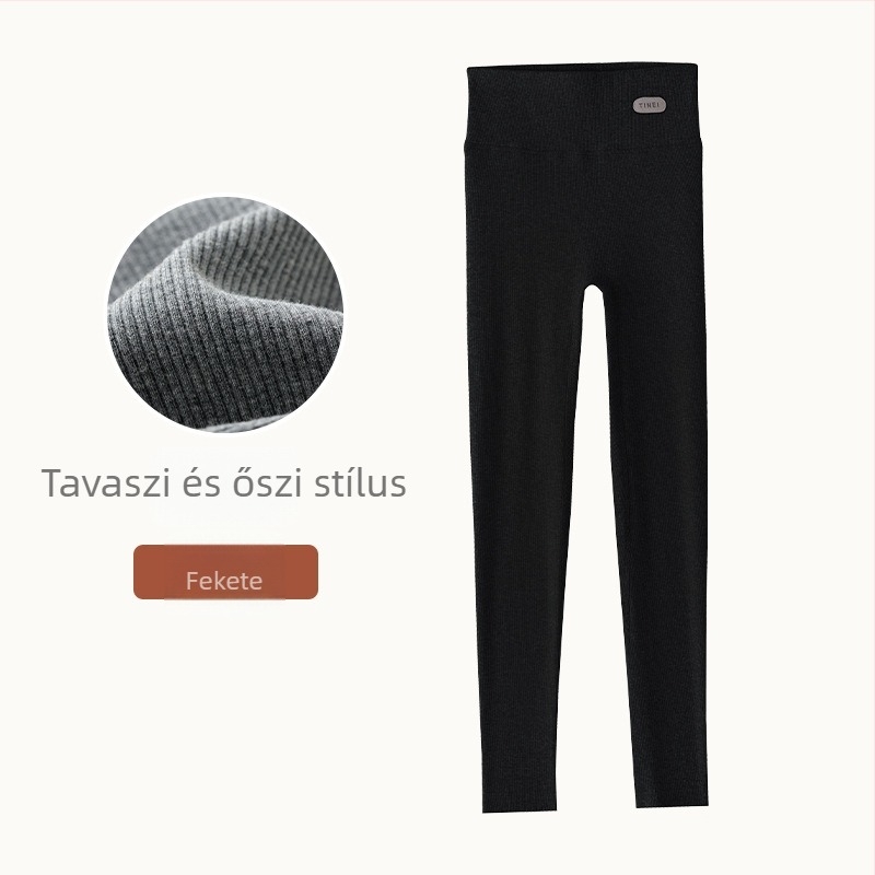 Női vékony leggings magas derekú, varrat nélküli, pamut–elasztán, 9/10 hosszú, plusz méret, karcsúsító fazon