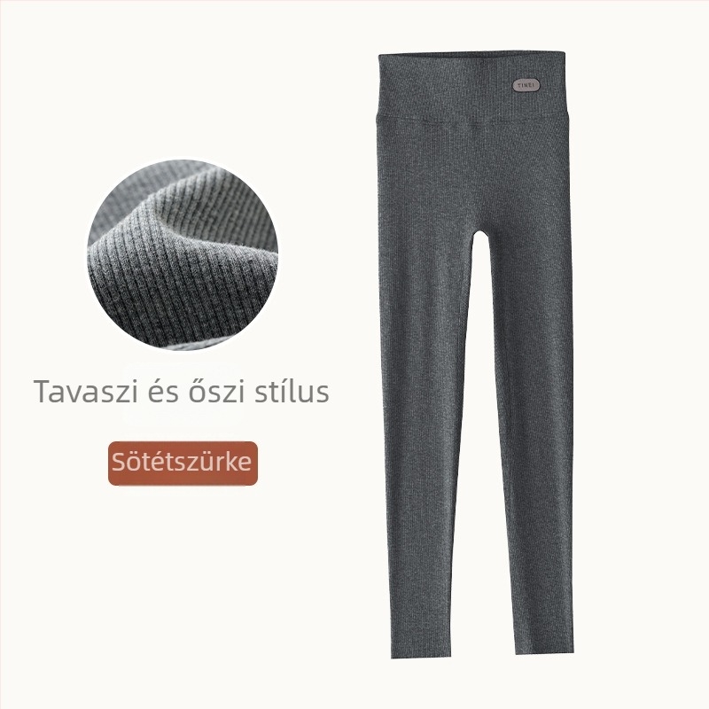 Női vékony leggings magas derekú, varrat nélküli, pamut–elasztán, 9/10 hosszú, plusz méret, karcsúsító fazon