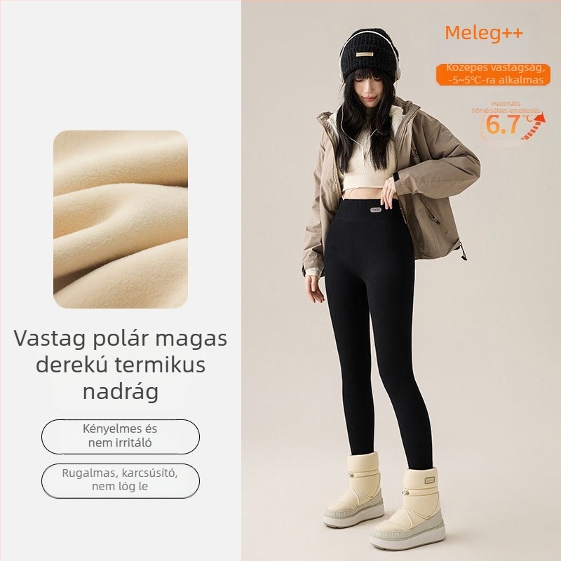 Női vékony leggings magas derekú, varrat nélküli, pamut–elasztán, 9/10 hosszú, plusz méret, karcsúsító fazon