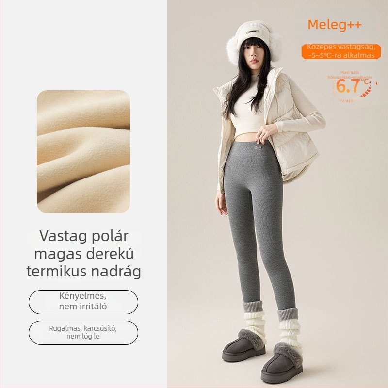 Női vékony leggings magas derekú, varrat nélküli, pamut–elasztán, 9/10 hosszú, plusz méret, karcsúsító fazon