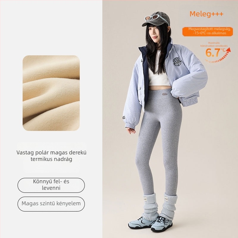 Női vékony leggings magas derekú, varrat nélküli, pamut–elasztán, 9/10 hosszú, plusz méret, karcsúsító fazon