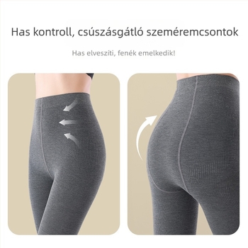 Női harisnyanadrág fleece béléssel, hosszított fazon, szürke, tavasz–ősz–tél, vastag és meleg