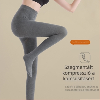 Női harisnyanadrág fleece béléssel, hosszított fazon, szürke, tavasz–ősz–tél, vastag és meleg
