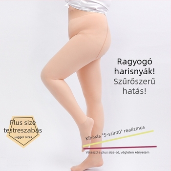 Plusz méretű áttetsző harisnyanadrág nude árnyalatban, egyrétegű, formázó hatással, ősz-tél