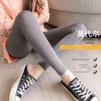 Női modal anyagból készült vékony termikus leggings, magas derekú, őszi–téli alapréteg, kényelmes