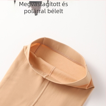 Téli testszínű harisnya fleece bélésével, popsiemelő hatással, vastag, természetes bőrtónus