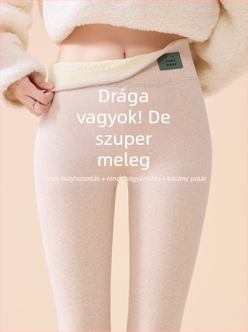 Női pamut téli leggings báránygyapjúval, magas derék, fleece bélés, vastag melegítő nadrág észak-keleti régióhoz, 2026 új modell